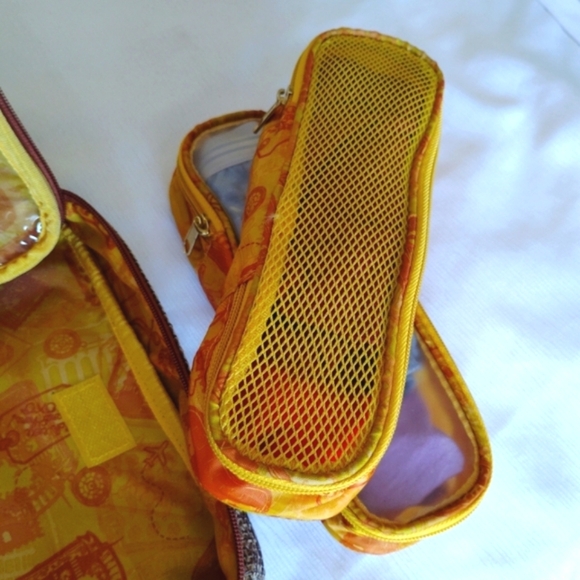 Samantha Brown Tweed Travel Case Toiletry Makeup Accessories Bag Valise 14"x10" - Picture 15 of 16